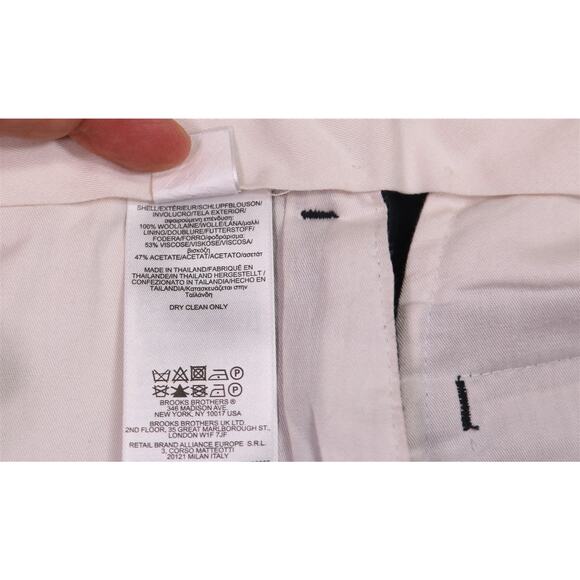 Brooks Brothers Madison Solid Black Flat Front Wool Dress Pants Trousers 36x26 - Picture 8 of 8